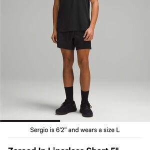 Lululemon Zeroed In Linerless 5” Short EUC M Black